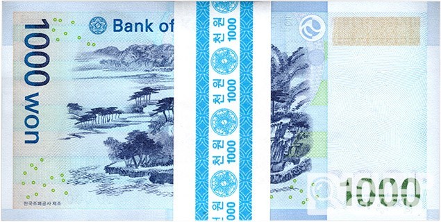 2007년 다 1000원(3차)권 100장 관봉 다발- 준솔리드, 로테이터 노트 0000801~ / 미사용품