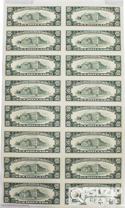 1995년 미국 10달러 스타노트 16매 연결권 / 미사용품