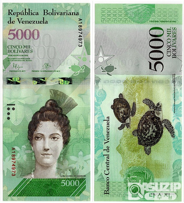 2016년 베네수엘라 5000볼리바르/ 미사용품
