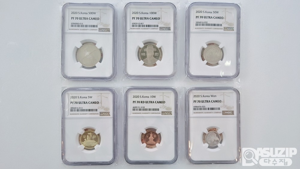 그레이딩 주화: 2020년 프루프 올 NGC 70 등급 6종 세트