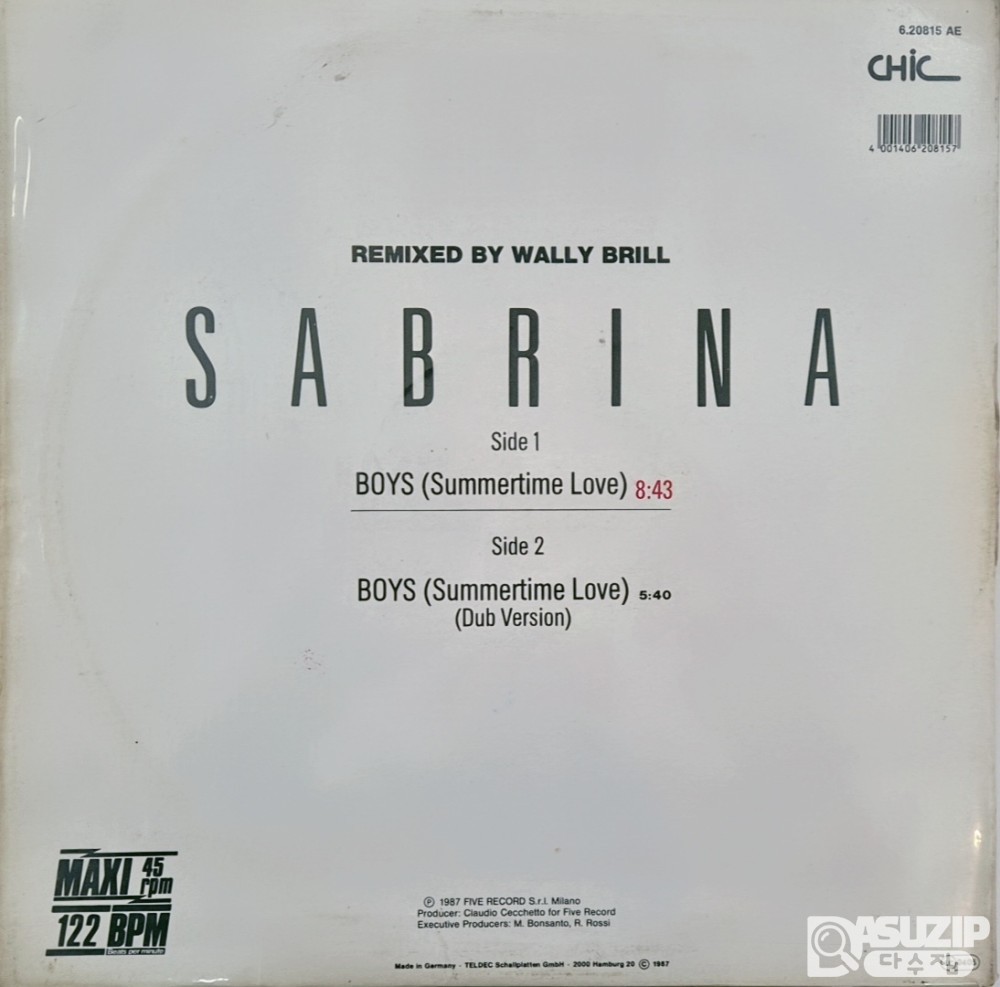 1987년 **사브리나(Sabrina)**라는 이탈리아 싱어송라이터의 앨범