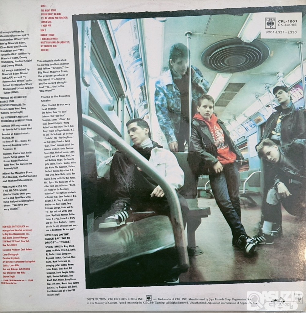 1988년 뉴 키즈 온 더 블록(New Kids on the Block)의 두 번째 정규 앨범 **'Hangin' Tough'**