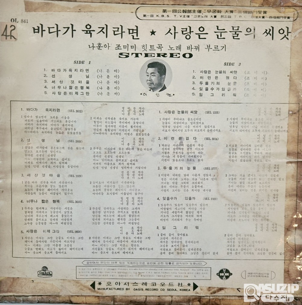 가수 나훈아와 조미미의 1970년 발매 앨범인 '힛트곡 노래 바꿔 부르기'
