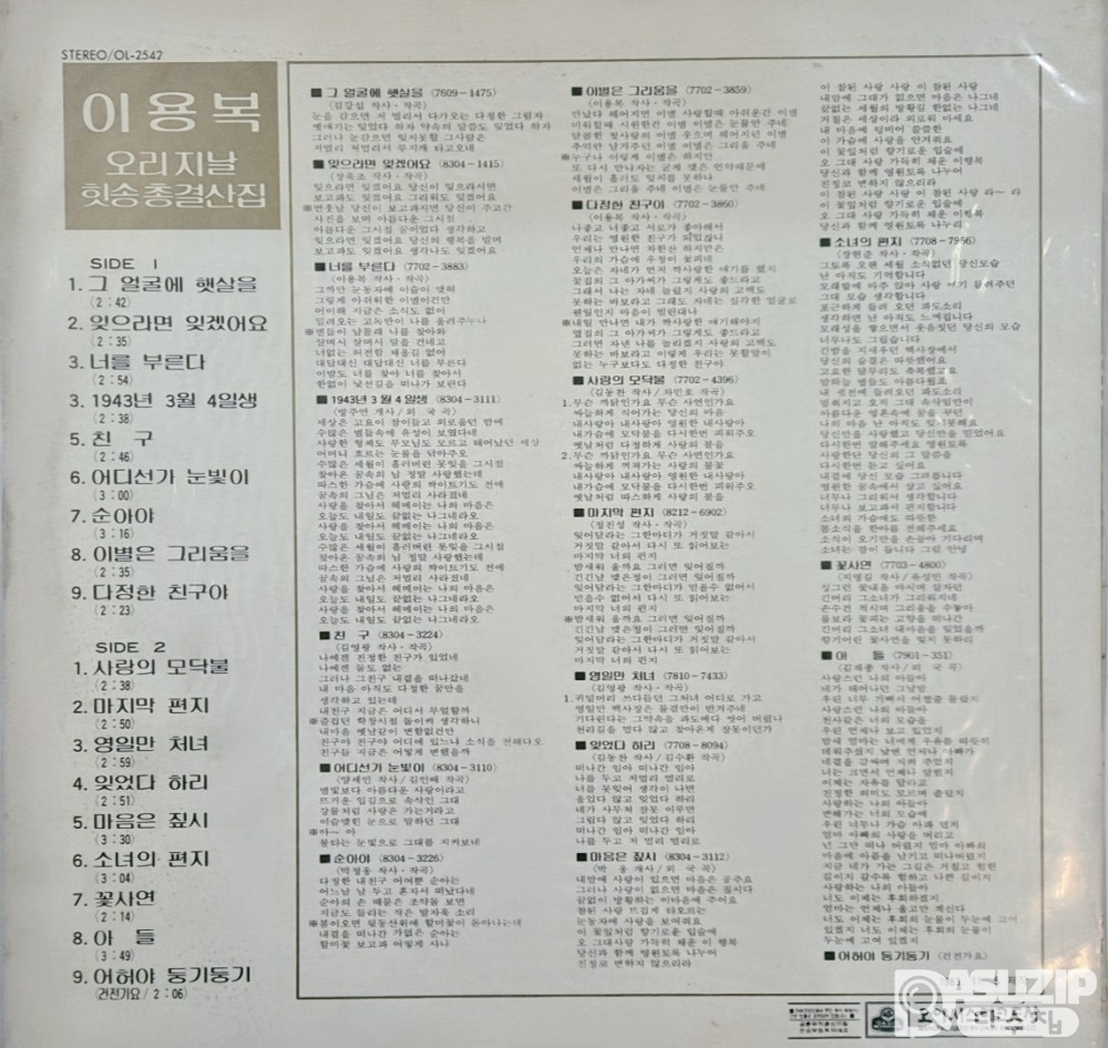 1983년 이용복의 오리지날 총 결산집