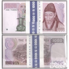 한국은행 나 1000원(2차) 양성기호 '가차바' 74포인트 100장 관봉 다발 / 미사용품