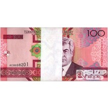 2005년 투르크메니스탄 100마나트 다발(100장)/ 미사용품