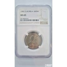 그레이딩 주화: 초년도 1982년 500주 NGC  65등급