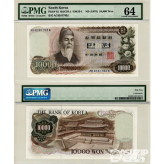 그레이딩 지폐: 한국은행 만원권 1차~6차 7점 PMG 64-68 고등급