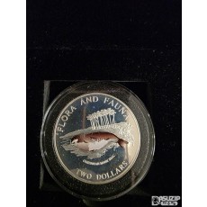 1995년 바하마에서 발행된 Flora and Fauna' 시리즈 '카리브해 몽크 바다표범' 기념 1온스(oz)은화