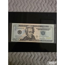 누드 지폐: 특이번호 : 20달러 지그재그 번호 92 92 92 92 완전미사용